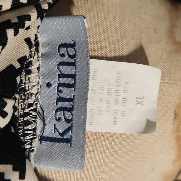 Karina - Black & Cream Houndstooth Print Dress sz XL (=14-16) - Picture 6 of 7